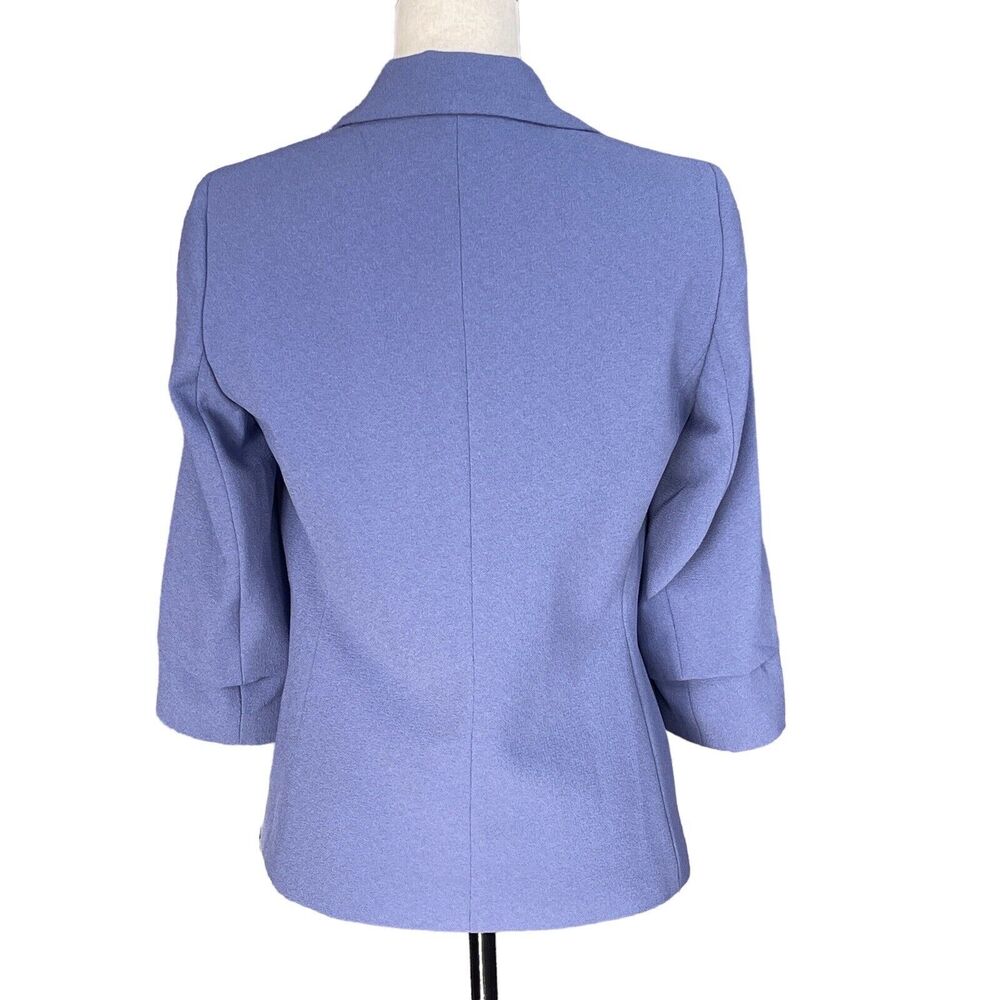 Bar III XX-Small Blazer Jacket Open Front 3/4 Sleeve Lined Pockets Collared Blue - Picture 4 of 9